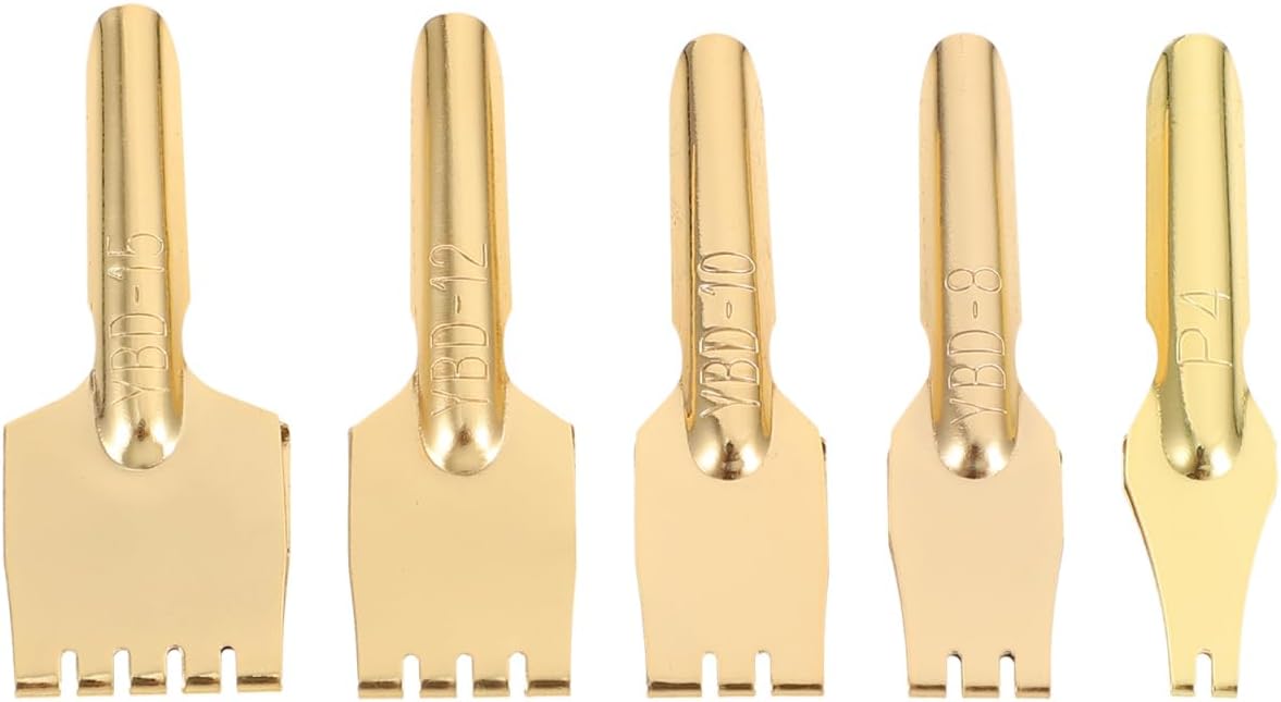 Tibetan Fountain Pen Nibs Flat Nib Golden 5 pack Brass Nibs, Even Ink Production, Sturdy and Not Easy to Deform, Rinse after Use