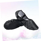 Ballerina Shoes for Women Lightweight Dance Slippers Stretch Belt Yoga Gymnastics Black