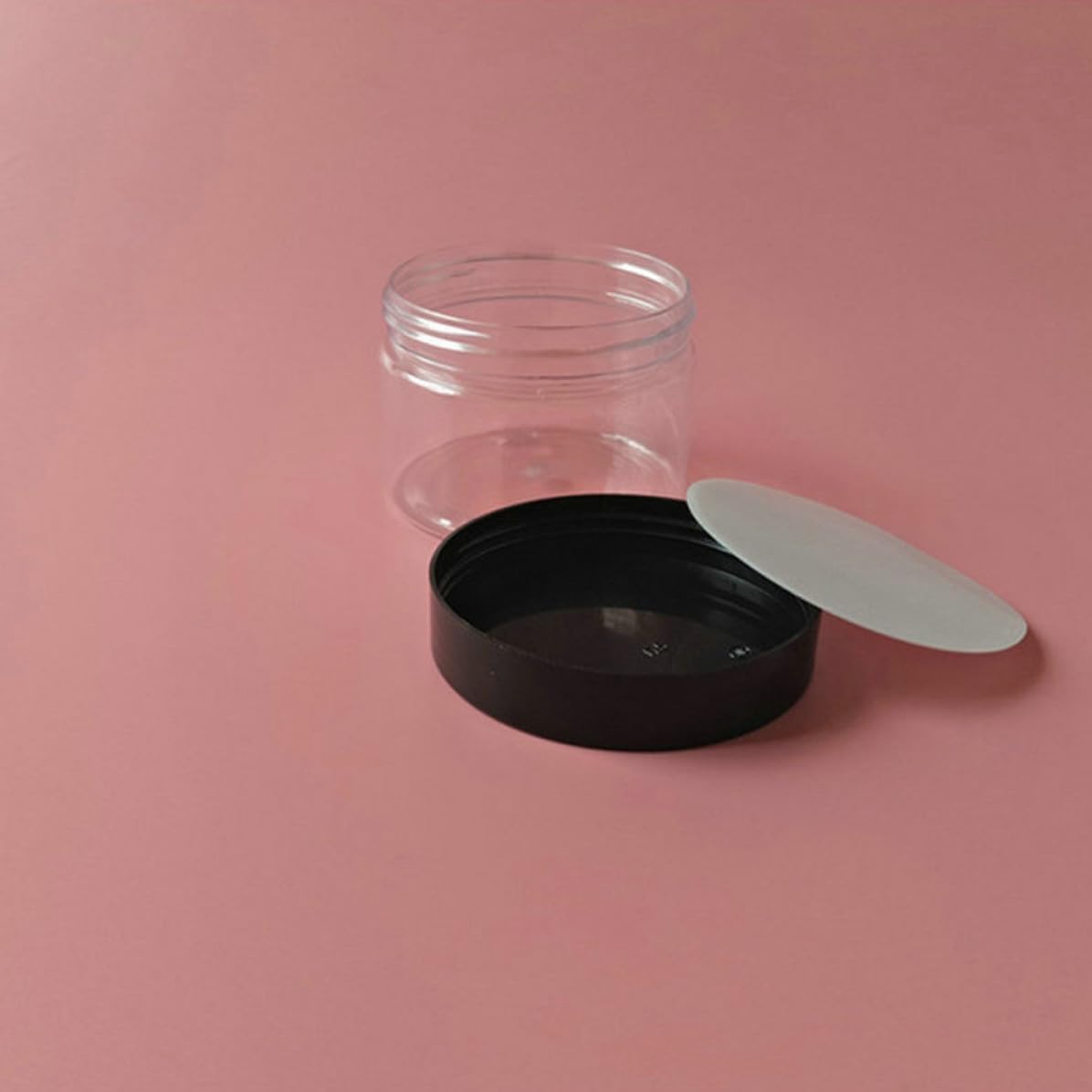 10pcs Ml Plastic Empty Cream Jar with Black Lid for Travel