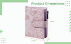 Wallet for Women, Embossed PU Leather Trifold Short Purse, RFID Blocking Credit Card Holder with Card Slots, Coin Pocket, Buckle Closure, Metallic Zipper