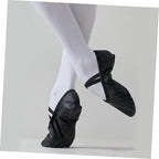 Ballerina Shoes for Women Lightweight Dance Slippers Stretch Belt Yoga Gymnastics Black