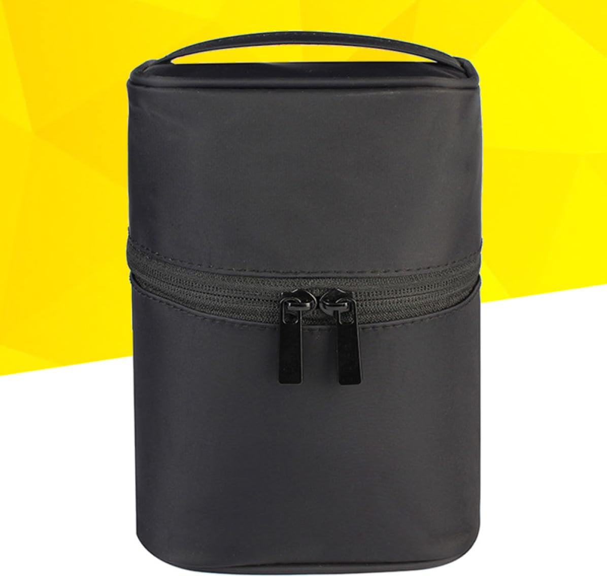 Large Capacity Waterproof Nylon Toiletry Bag with Top Handle Protective Padding, Portable Storage for Gym and Toiletry Use, Black Finish, Women