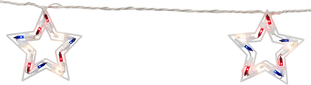 Patriotic Stars Patio Light Set - 5.25ft - White Wire - 5ct