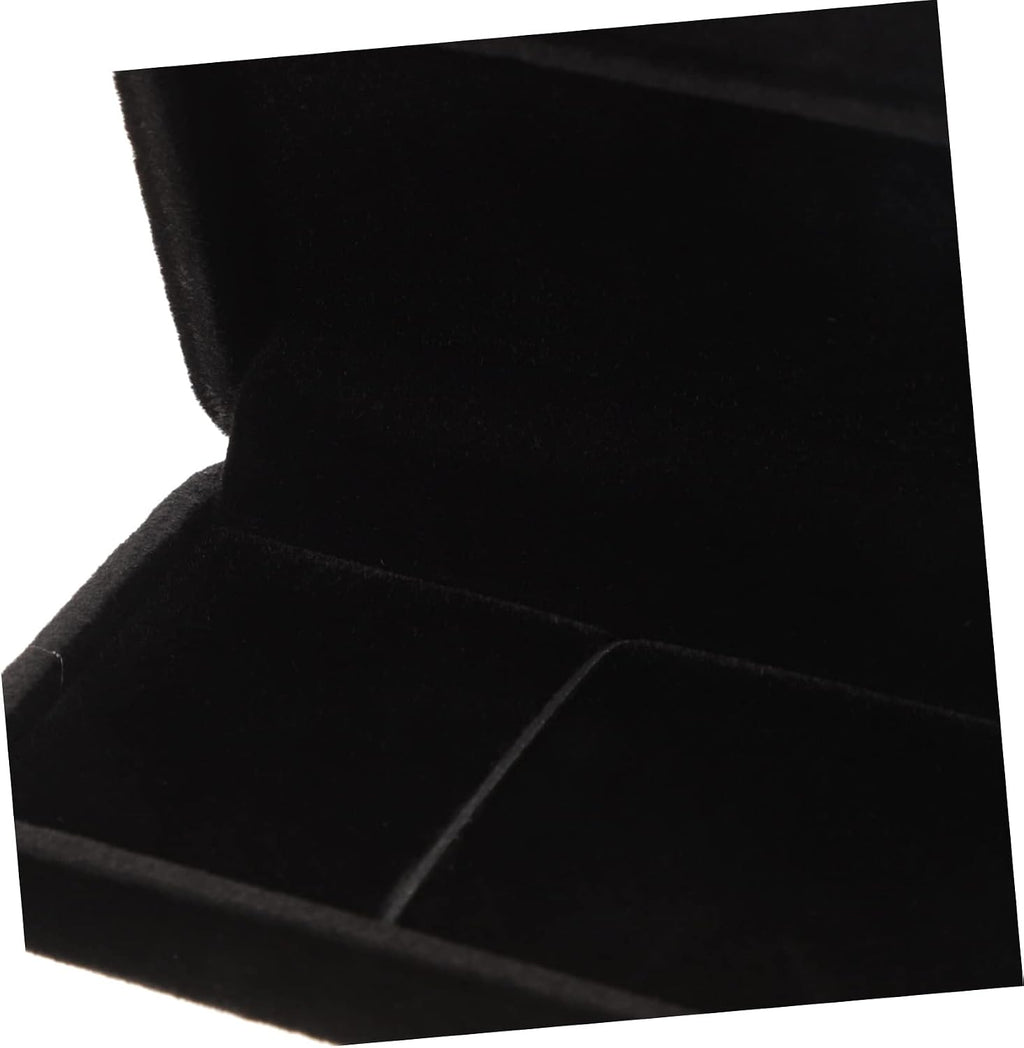 Jewelry Box for Necklace and Bracelet Display 2pcs Black Lint Simple Jewelry Storage, Easy to Carry, for Jewelry Store and Engagement Presentation