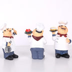 Creative Cake Chef Figurine Resin Mini Sculpture for Home Decor White Collectible Accent, Portable and Practical, Crafted for Kitchen Tabletop, Bar, Cafe Display