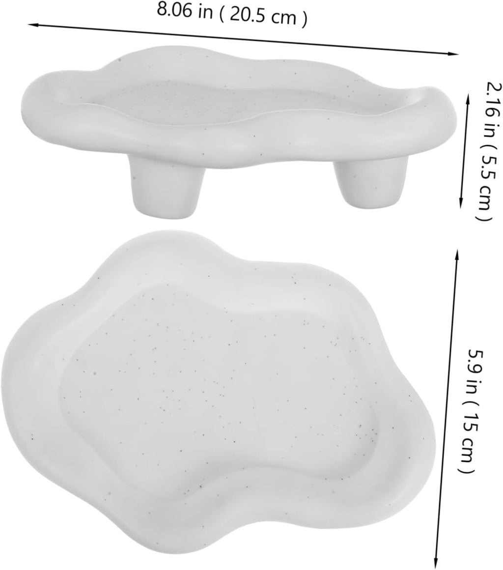 Ceramic Cloud-Shaped Jewelry Tray Cute Trinket Dish for Home Decor Elegant Holder for Organizing Keys and Accessories Bedrooms and Living Rooms