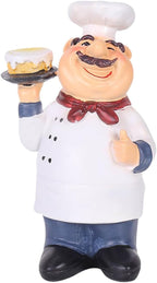 Creative Cake Chef Figurine Resin Mini Sculpture for Home Decor White Collectible Accent, Portable and Practical, Crafted for Kitchen Tabletop, Bar, Cafe Display