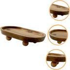 Handmade Wooden Tray Decorative Minimalist Design for Charcuterie Cracker Dessert Serving