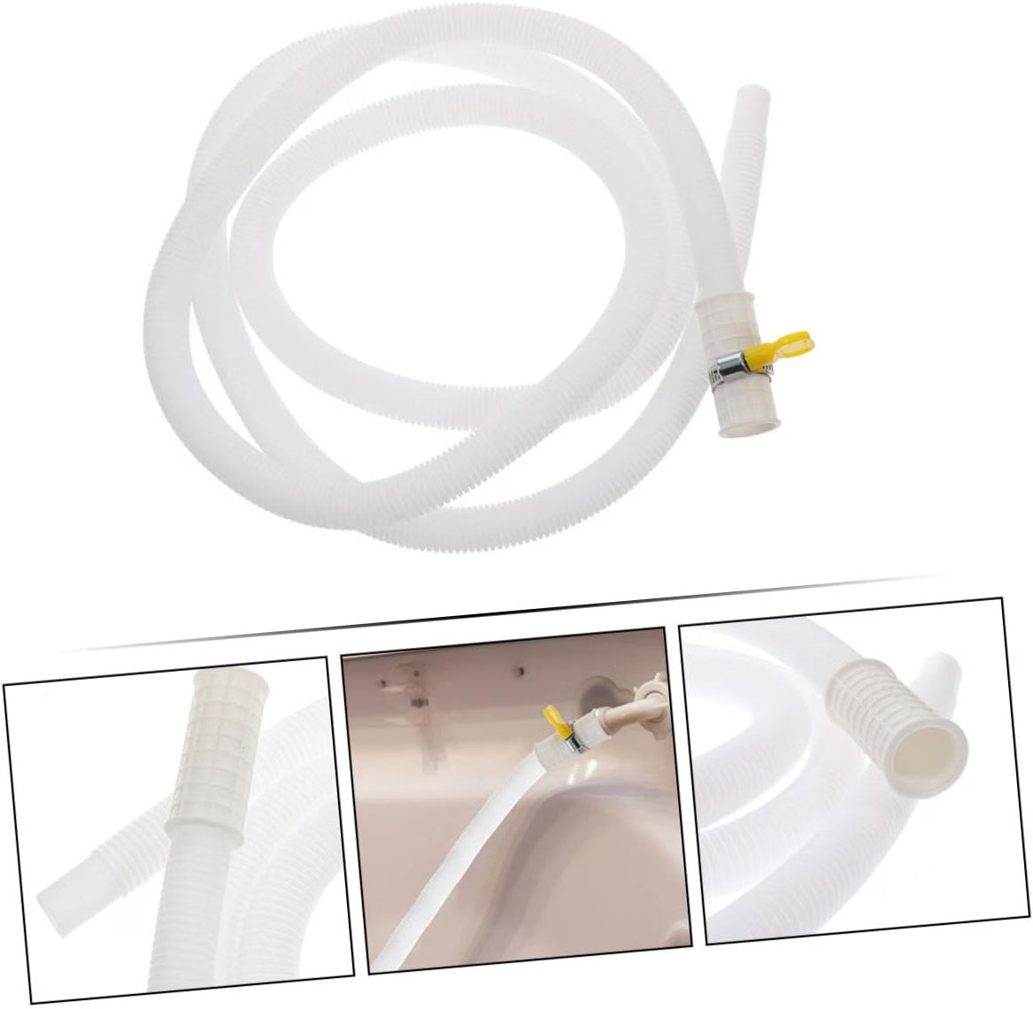 Air Conditioner Drainage Hose with Clamp Flexible Tubing for Units Water Draining Pipe Easy Installation Suitable for Outdoor Use