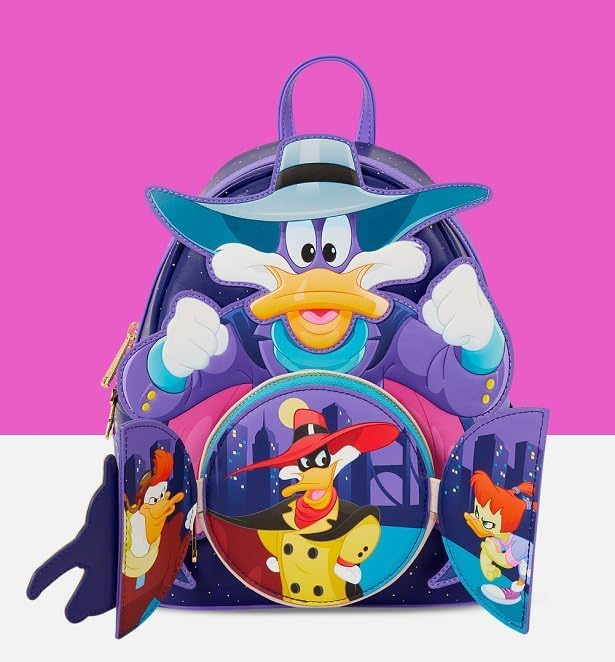 Darkwing Duck - Glow-in-the-Dark - Mini Backpack with Enamel Zipper Charm - Exclusive in-House Artwork - Collectible Bags