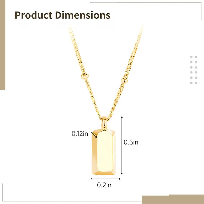 S925 Sterling Silver Small Bar Necklace for Women, Gold-Plated Pendant with Adjustable Chain