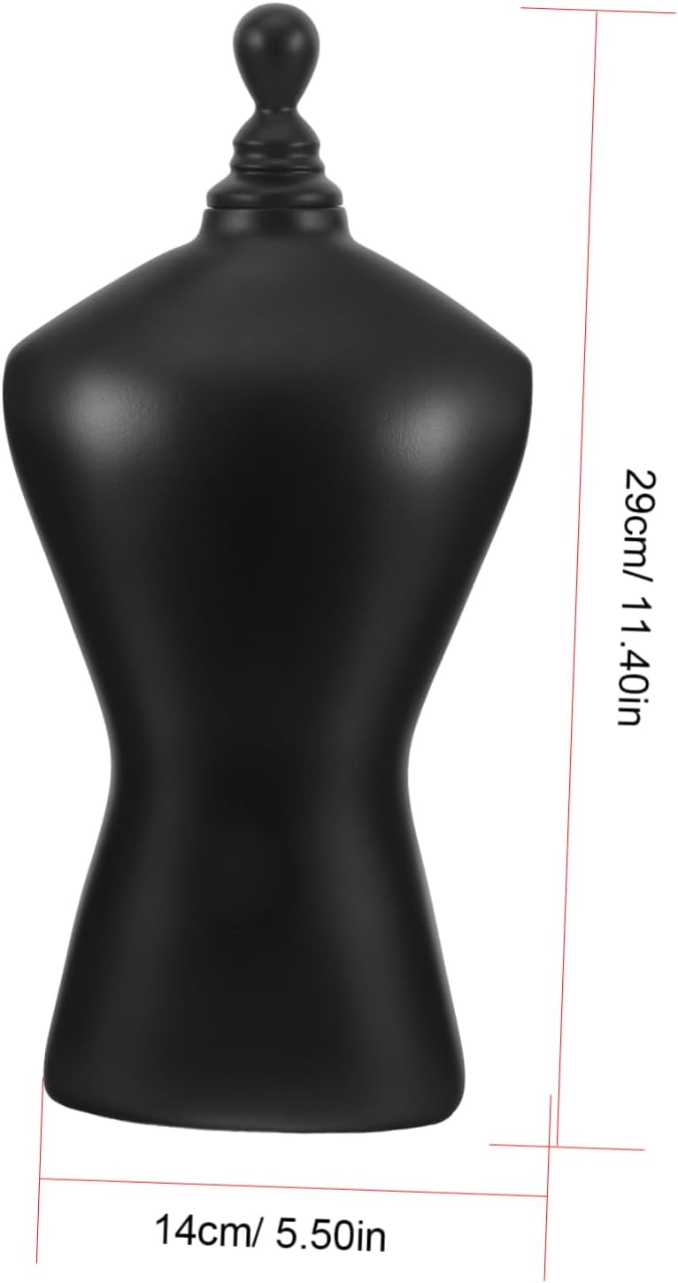 ULDIGI Jewelry Bust Display Stand Elegant Necklace Holder for Tabletop Showcase for Personal Use and Retail Settings Made of Black Mannequin Design