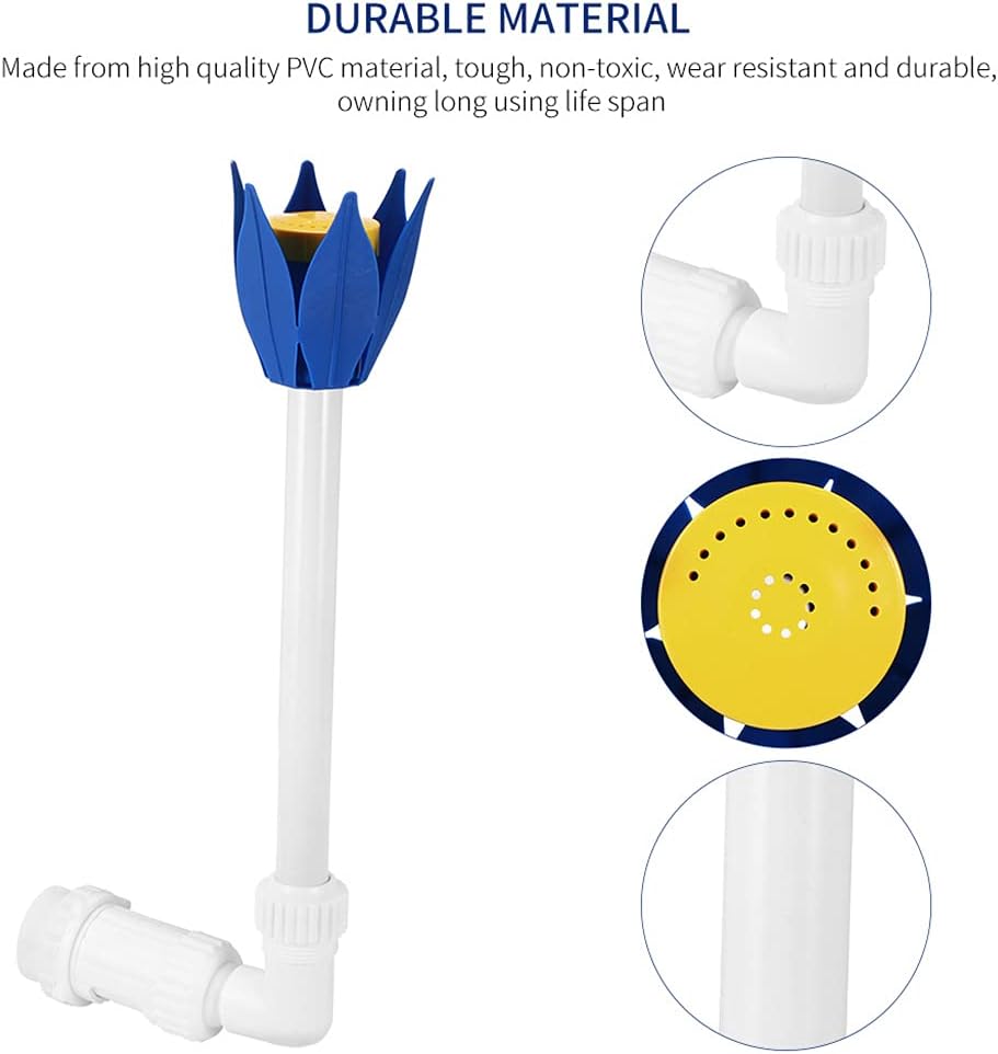 Adjustable Pool Fountain Nozzle, Lotus Flower Waterfall Sprayer for Above-Ground & In-Ground Pools