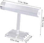 Acrylic Single Layer Bracelet Display Stand T Bar Organizer Desktop Holder for Beaded Bracelets and Hair Bands, Tidy Countertop, Quick Access for Makers