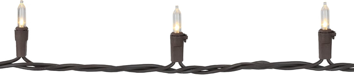 LED Mini Christmas Lights - Warm White - 33' Brown Wire - 100ct
