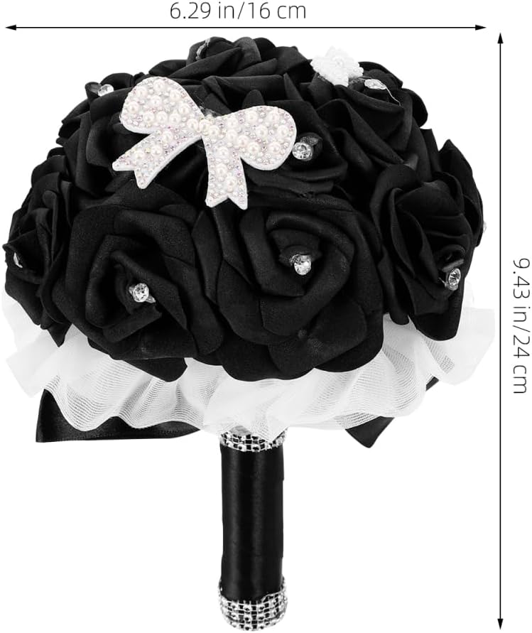 Artificial Flower Bouquet Bridal Bouquet for Bride Wedding Fake for Ceremony Bridal Shower Engagement Party Simulated Flowers Home Decor 9.44 X 6.29 X 6.29 in