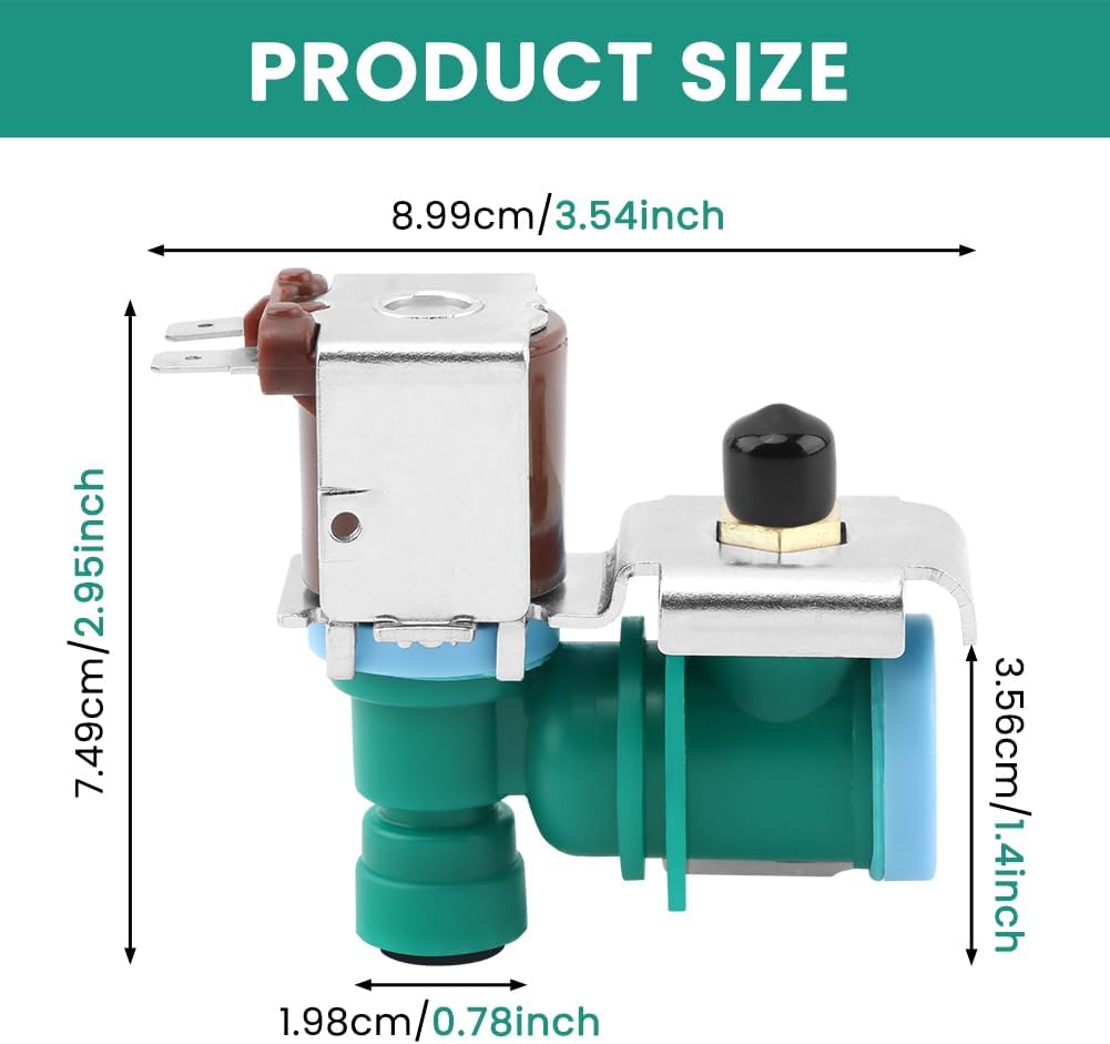 W10238100 Refrigerator Water Inlet Valve, Compatible with W10498992, WPW10238100, IMV-8100, K-77473, S-86-QC-n, Kenmore, 20W Durable Upgrade for Ice Maker, Water Dispenser Issue