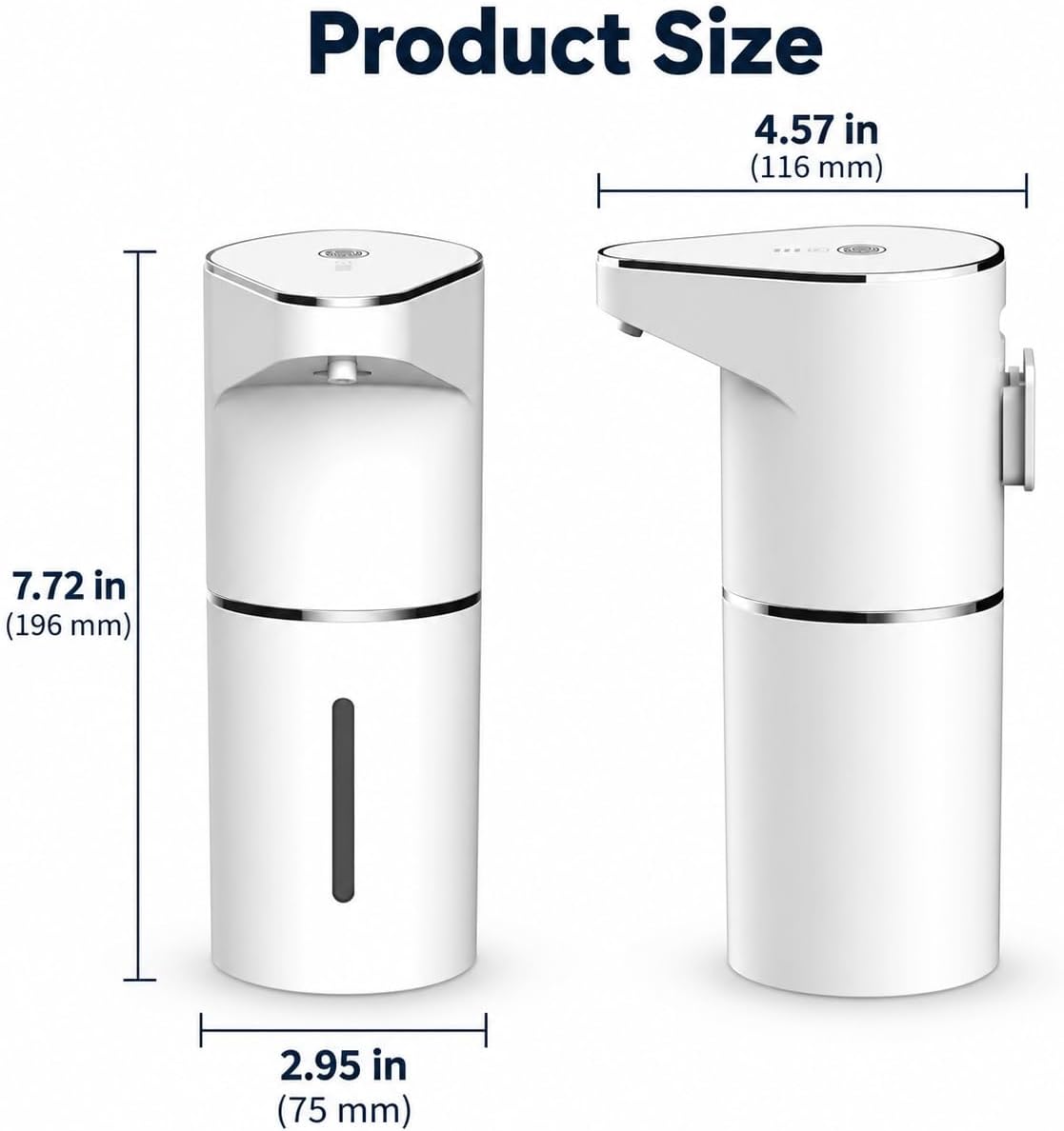 Automatic Foaming Soap Dispenser, Touchless Hand Soap Dispenser 350mL automatic foam soap dispenser with sensor, 3 foam levels and Type-C charging for kitchen and bathroom
