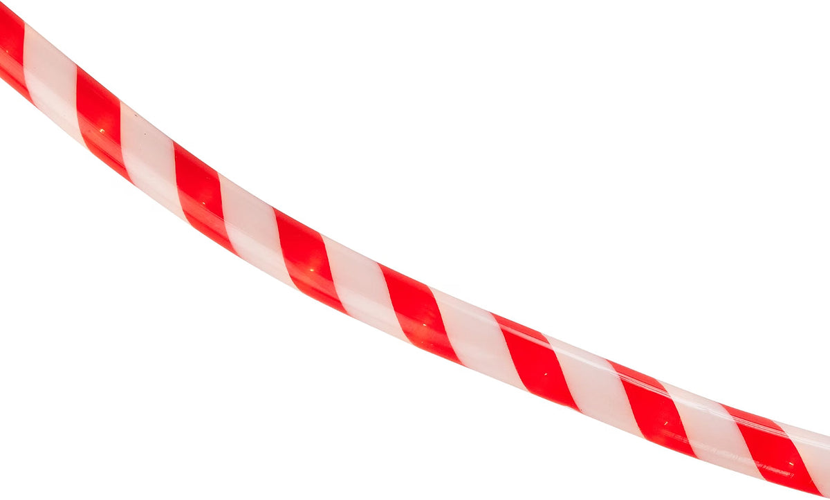 Striped Candy Cane Christmas Rope Lights - Red and White - 18'