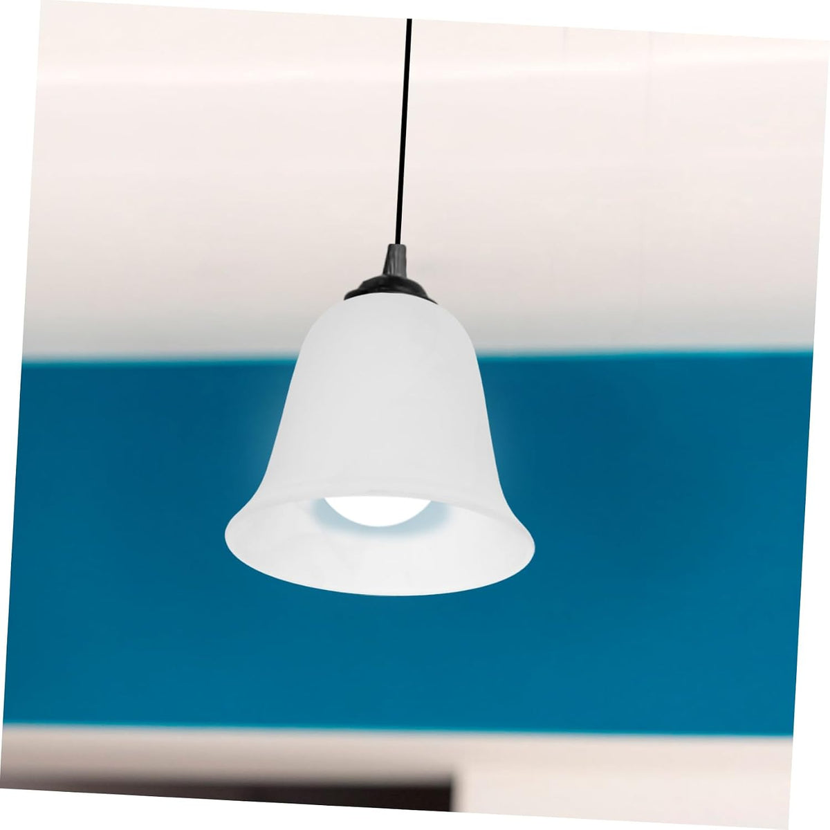 Glass Lamp Shade for Pendant Light, White E27 Simple Style Replacement Living Room Bedroom Use, Decorative Effect and Eye Protection, Easy Install