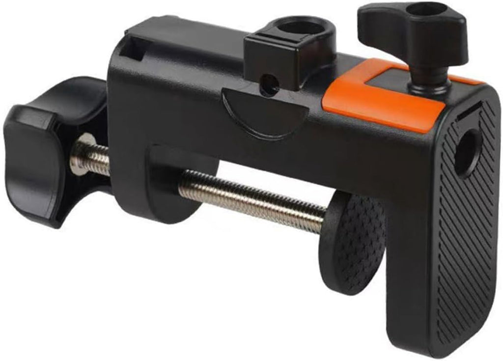Iron Desktop Bracket Clamp for Microphone Stand Holder Black Iron Build, Non Slip Grip, Adjustable Screws, Desk Mounting Clamp for Home Studio Use