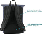 Urban Backpack Rolltop Reinforced Bag for 14-16 Inch Laptop Capacity 16L Water Resistant Midnight Blue