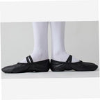 Ballerina Shoes for Women Lightweight Dance Slippers Stretch Belt Yoga Gymnastics Black