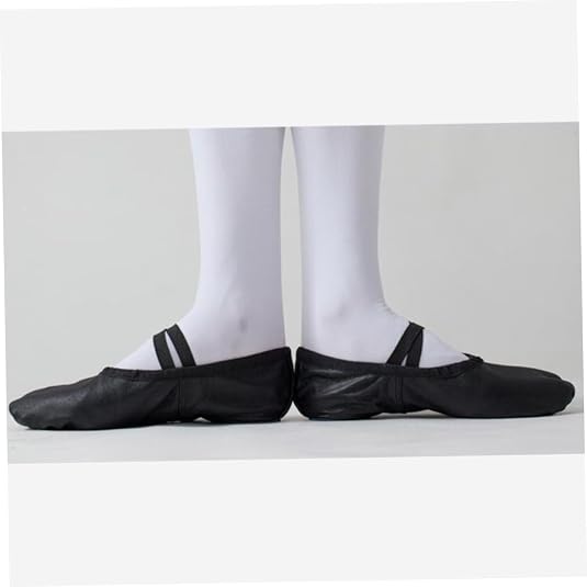Ballerina Shoes for Women Lightweight Dance Slippers Stretch Belt Yoga Gymnastics Black