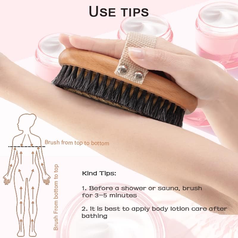Copper Body Brush, Ion Dry Brush for Smoother Skin & Relaxation