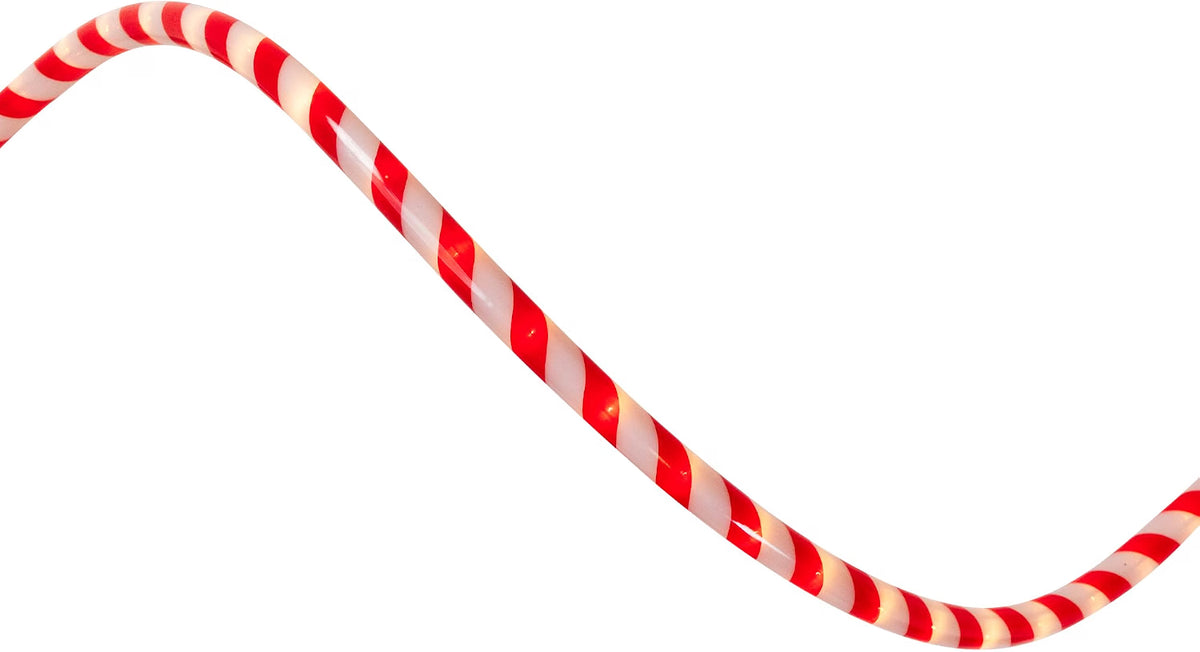 Striped Candy Cane Christmas Rope Lights - Red and White - 18'