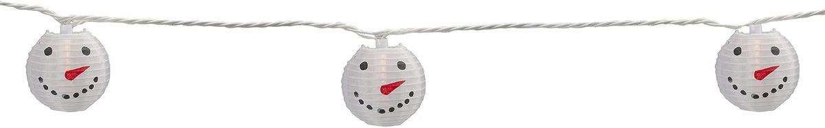 Snowman Paper Lantern Christmas Lights - Clear - 8.5' White Wire - 10ct