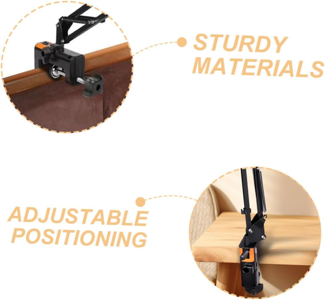 Iron Desktop Bracket Clamp for Microphone Stand Holder Black Iron Build, Non Slip Grip, Adjustable Screws, Desk Mounting Clamp for Home Studio Use