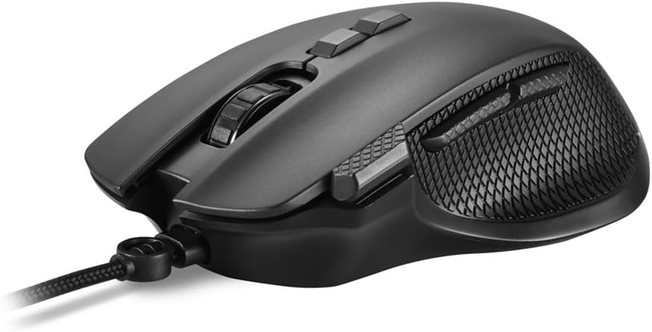 Shark Force 3 USB Wired Gaming Mouse, Black Rapid Fire Button, RGB Lighting, Adjustable DPI up to 12,800 & Extra Set of Mouse Feet