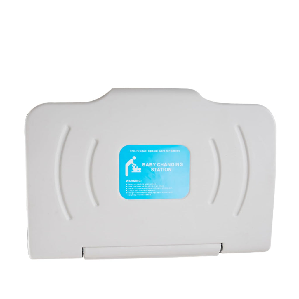 Wall Mounted Baby Changing Station Commercial Horizontal Foldable Diaper Changing Table Safety Strap Built-in Liner Dispenser HDPE Plastic Bath Table for Restrooms, Restaurants, Offices & Daycare