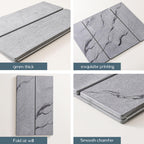 Triple Folding Diatomaceous Earth Dish Drying Mat - 9mm Thick Super Absorbent Hard Stone Drying Mat for Kitchen Countertop, Fast Drying Marble Pattern Heat Resistant Counter Mat, Space Saving