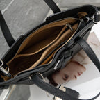 Genuine Leather Crossbody Handbag for Women Textured Pebbled Leather Top-Handle Bag with Adjustable Shoulder Strap, Zipper Closure, Center Divider Pocket & Decorative Bag Charm for Work