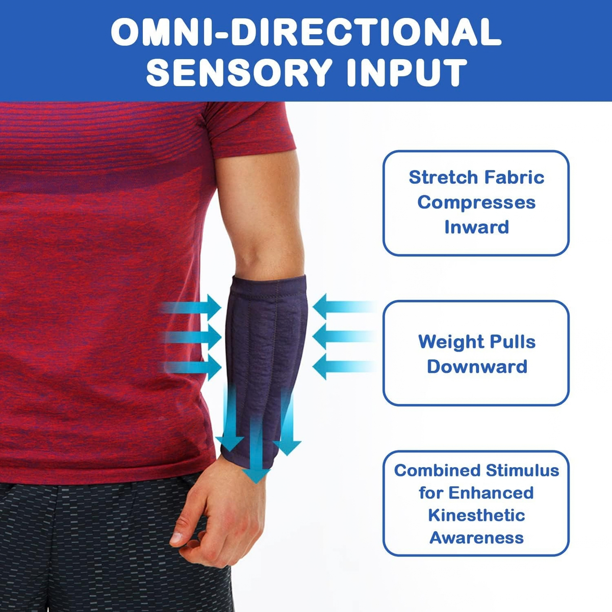 Weighted Compression Sleeve, Tremor Control, Strength & Movement Assistance, PT & OT