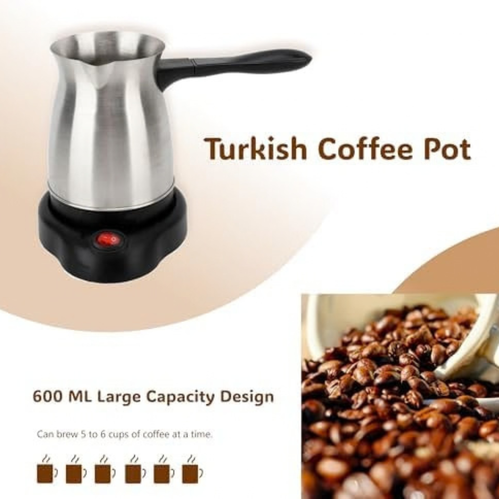 600ml Electric Turkish Coffee Pot, Stainless Steel Turkish Coffee Maker