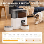 5L Automatic Cat Feeder & 3L Water Dispenser, Button Control