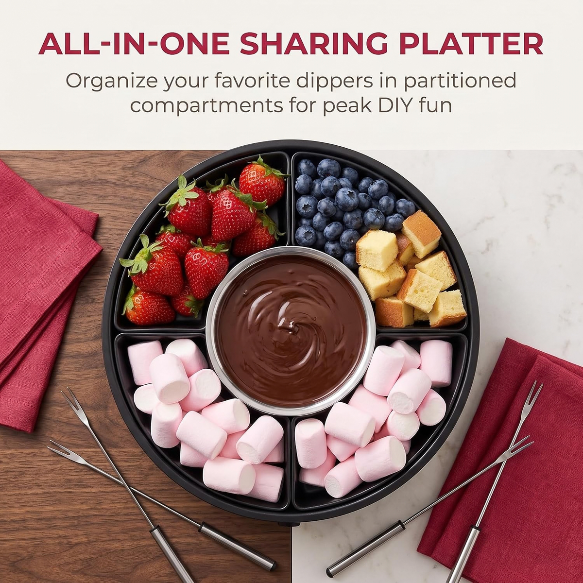 Caramel Apple Lazy Susan,Electric Chocolate Fondue Pot