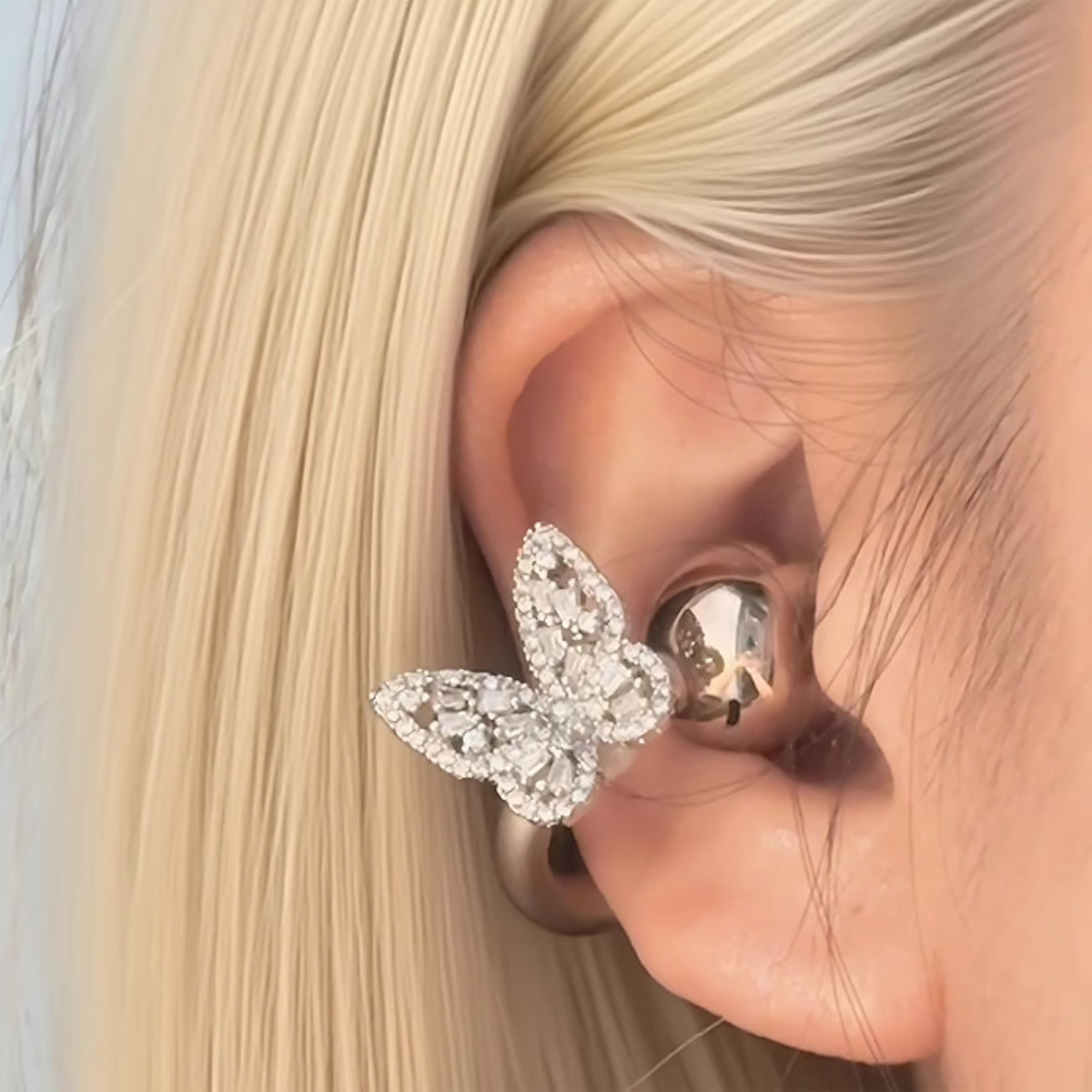 2 Pcs Rhinestone Bowknot Charms for Open Ear Headphones and Headset Decoration