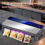 80kPa Vacuum Sealer Machine with 2X Seal, 120W Motor, Built-In Cutter