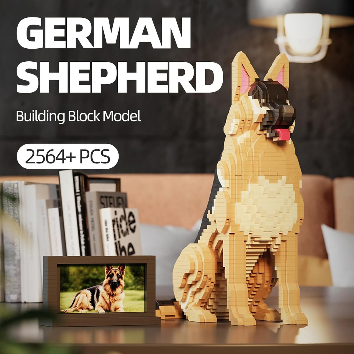 German Shepherd Building Set, 2632 Pieces, Pet Dog Model for Adults
