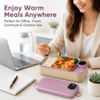 Portable Electric Lunch Box Self-Heating Rechargeable 900ML Stainless Steel for Work Travel