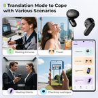 NE20 AI Translation Earbuds with Touch Screen, 135 Languages, Real-Time Translation