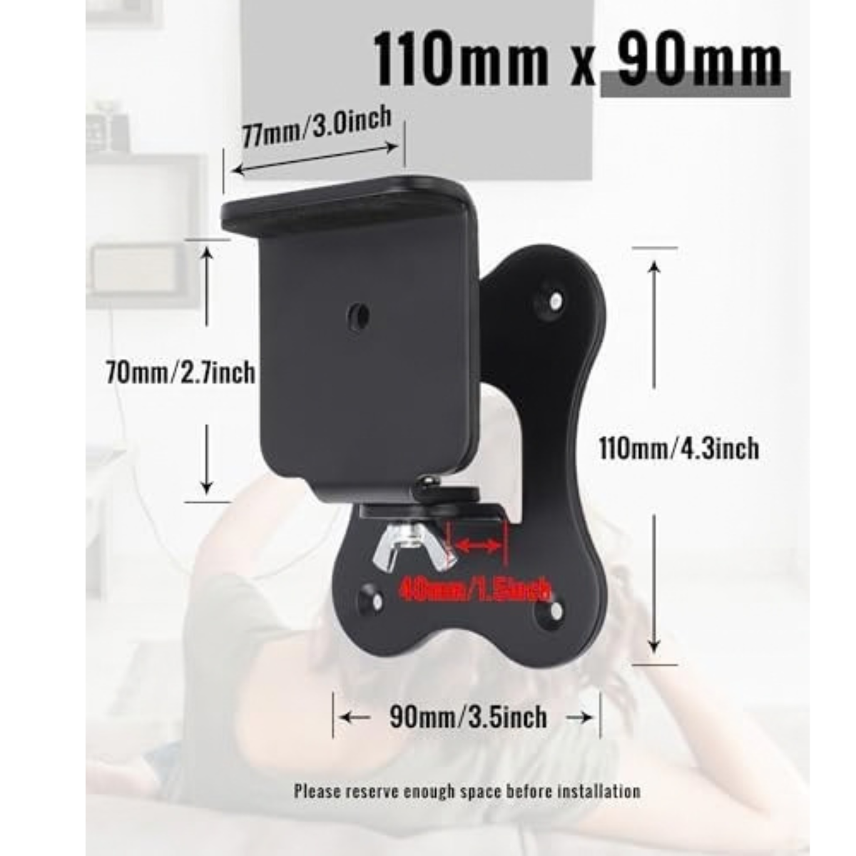Speaker Wall Mounts for Q930B Q930C Q990B Q990C SX Q990B, 3mm Thickened Wall Mounting Brackets, 4.33 x 3.54 in Speaker Wall Mount Brackets