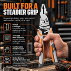 9" Ratchet Self-Locking Wire Cutter, Heavy-Duty Ratchet Lineman's Pliers