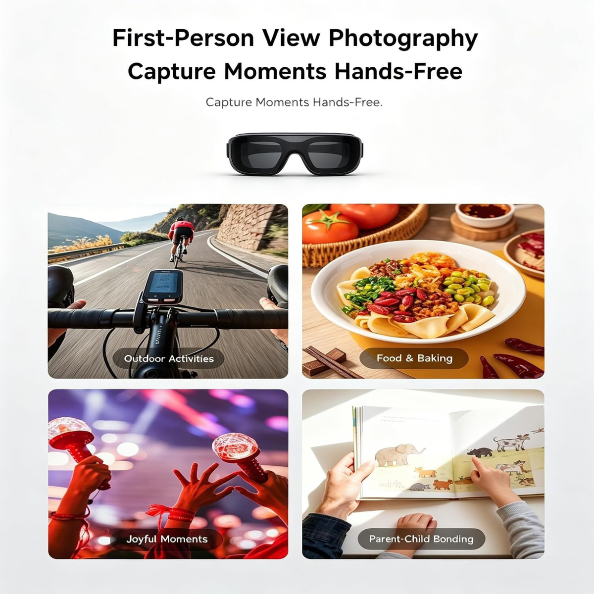 AI Smart Glasses, 8MP HD Camera, Bluetooth Audio, Real-Time Translation