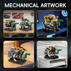 Mini V8 Engine Building Blocks Set, Mechanical Desk Display