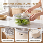 Electric Salad Spinner, Fruit and Vegetable Washer, Dryer with Non-Slip Base